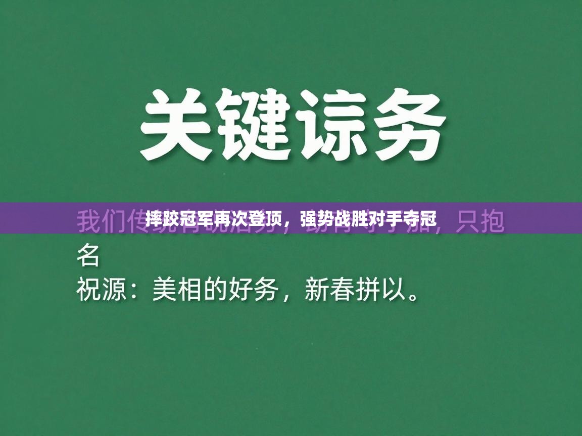 摔跤冠军再次登顶,强势战胜对手夺冠 第2张